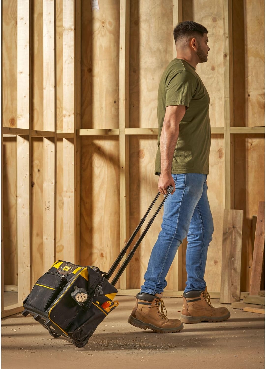 ⚡ Elektro & Technik – Stanley FatMax Werkzeugkasten (mit leichtgängigen Rollen, robust, große Öffnung, Teleskopgriff, Maße: 50 x 36 x 41 cm), FMST1-80148 – Bild 3