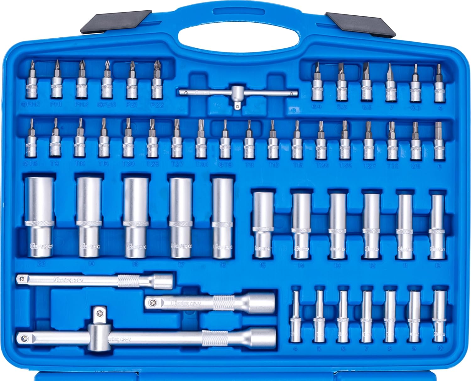 🚗 KFZ & Werkstatt – Condor Werkzeug 1171 | Socket Spanner Set | 191 Pieces | 1/4 Inch + 3/8 Inch + 1/2 Inch | Hexagonal 4-32 mm | Ratchet Wrench Set Fully Equipped Ratchet Box for Workshop and DIY Enthusiasts – Bild 3