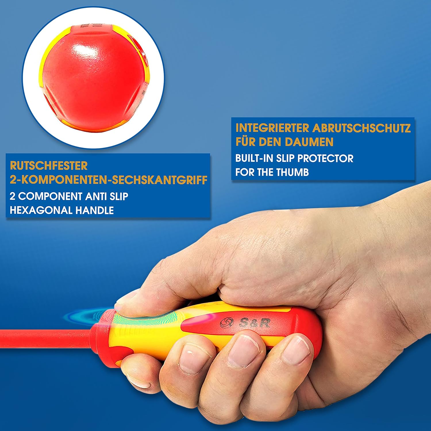 ⚡ Elektro & Technik – S&R Isolated Screwdrivers Electricians Set VDE-tested (German Electrical Engineering Association), Power-form-handle 7-Piece, SL PH Tester Professional quality – Bild 5