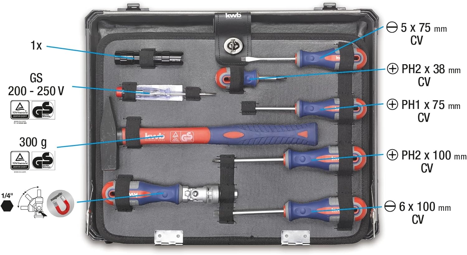 🔥 Angebote & Aktionen – kwb 370780 Toolbox (Ideal For Ambitious Domestic Use, in a Sturdy Aluminium Case), 370760 – Bild 2