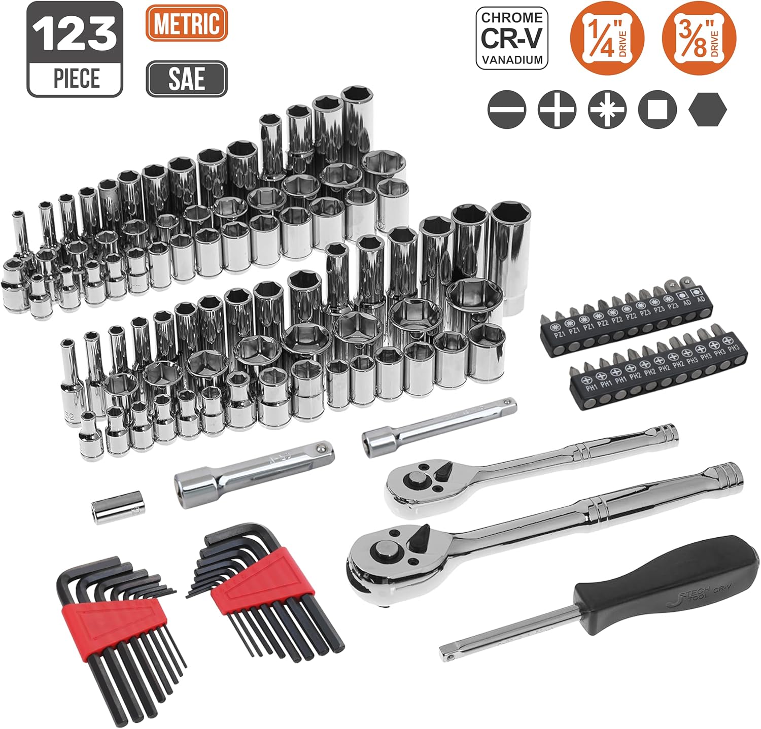 🚗 KFZ & Werkstatt – Amazon Basics Socket Set (123 Pieces) – Bild 2