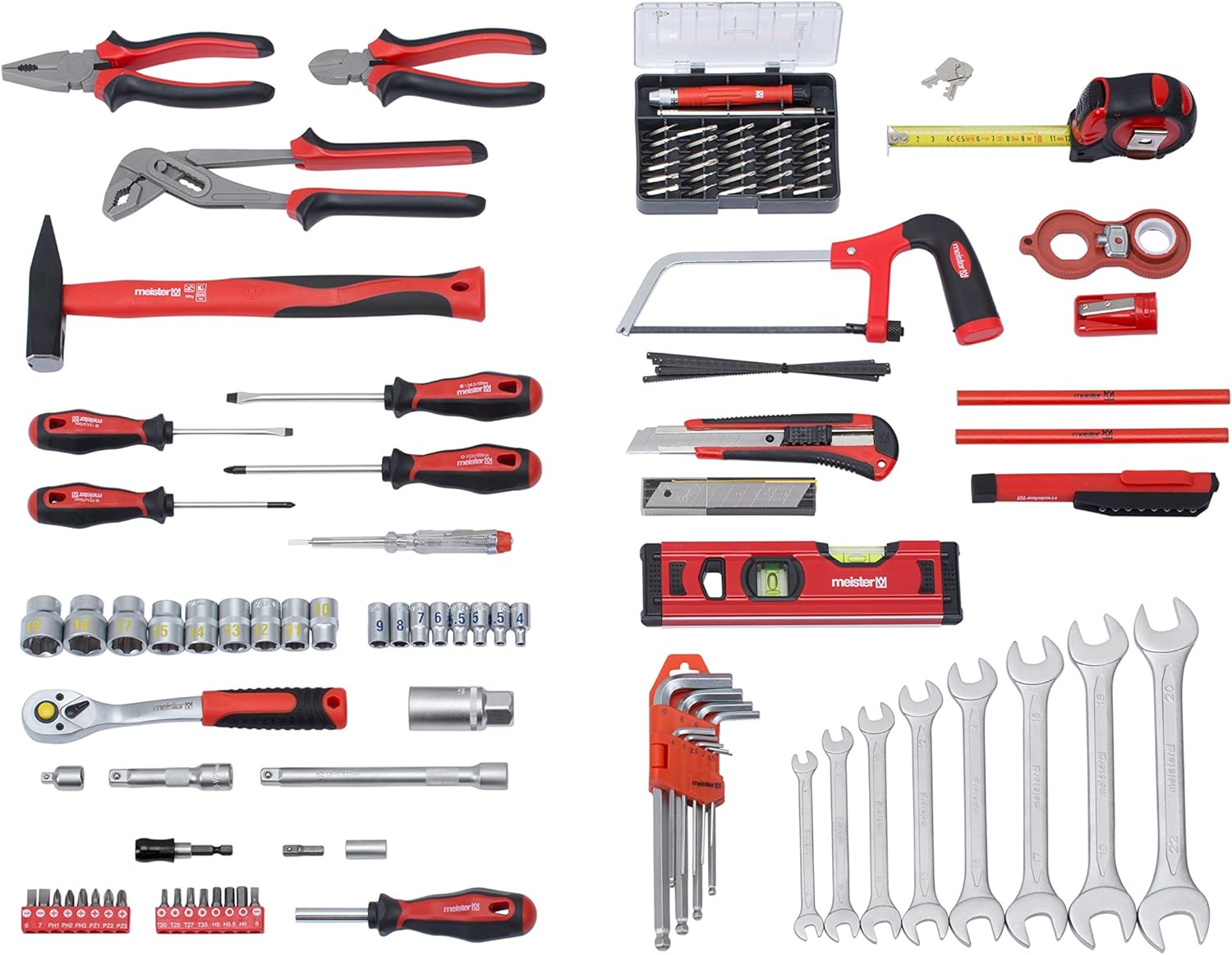 🔥 Angebote & Aktionen – Meister 8971490 109-Piece Tool Box, Solid Aluminium Case, Tool Set for the Home, Garage & Workshop, Professional, Filled Tool Box / Tool Chest / Complete Toolbox with Tools – Bild 12