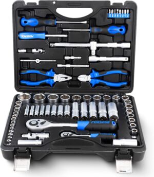 🚗 KFZ & Werkstatt – Forsage Tool Set 1/4 Inch 1/2 Inch 69-Piece Hexagonal Socket Set for Car Ratchet Box with Sockets 1/4 Inch 1/2 Inch Gift Tool Kit