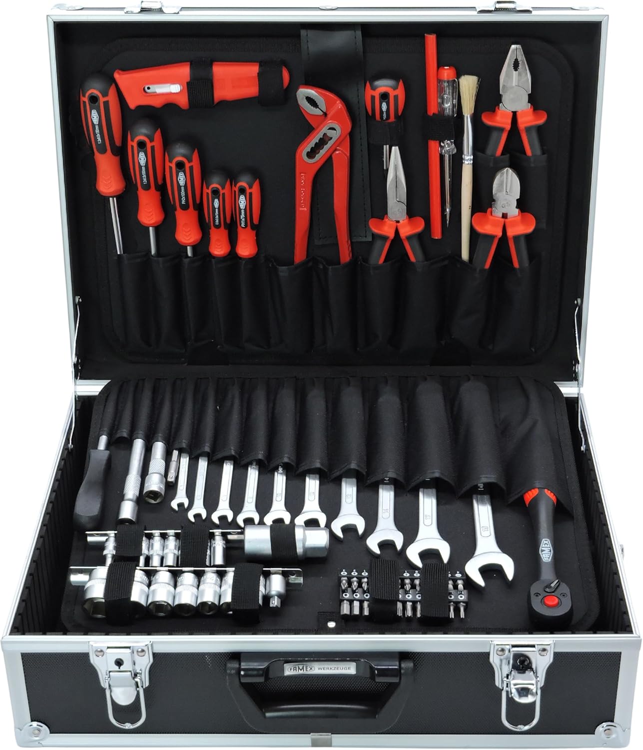 🔥 Angebote & Aktionen – FAMEX 759-62 Aluminium Tool Box with Tool Set 126 Pieces Filled Tool Box for Workshop, Garage, Home, Camping – Bild 3