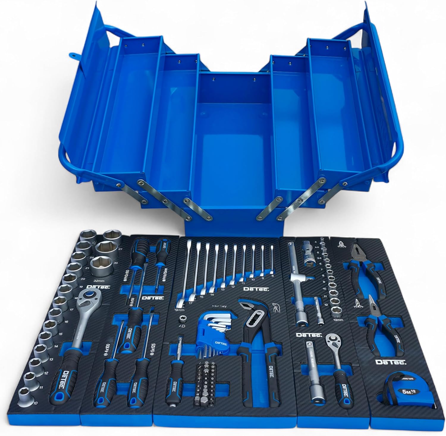 🔥 Angebote & Aktionen – Blue Filled Tool Box Metal 96-Piece Tool Set with Carbon Look Insert Tool Box Blue Edition Tool Box – Bild 4