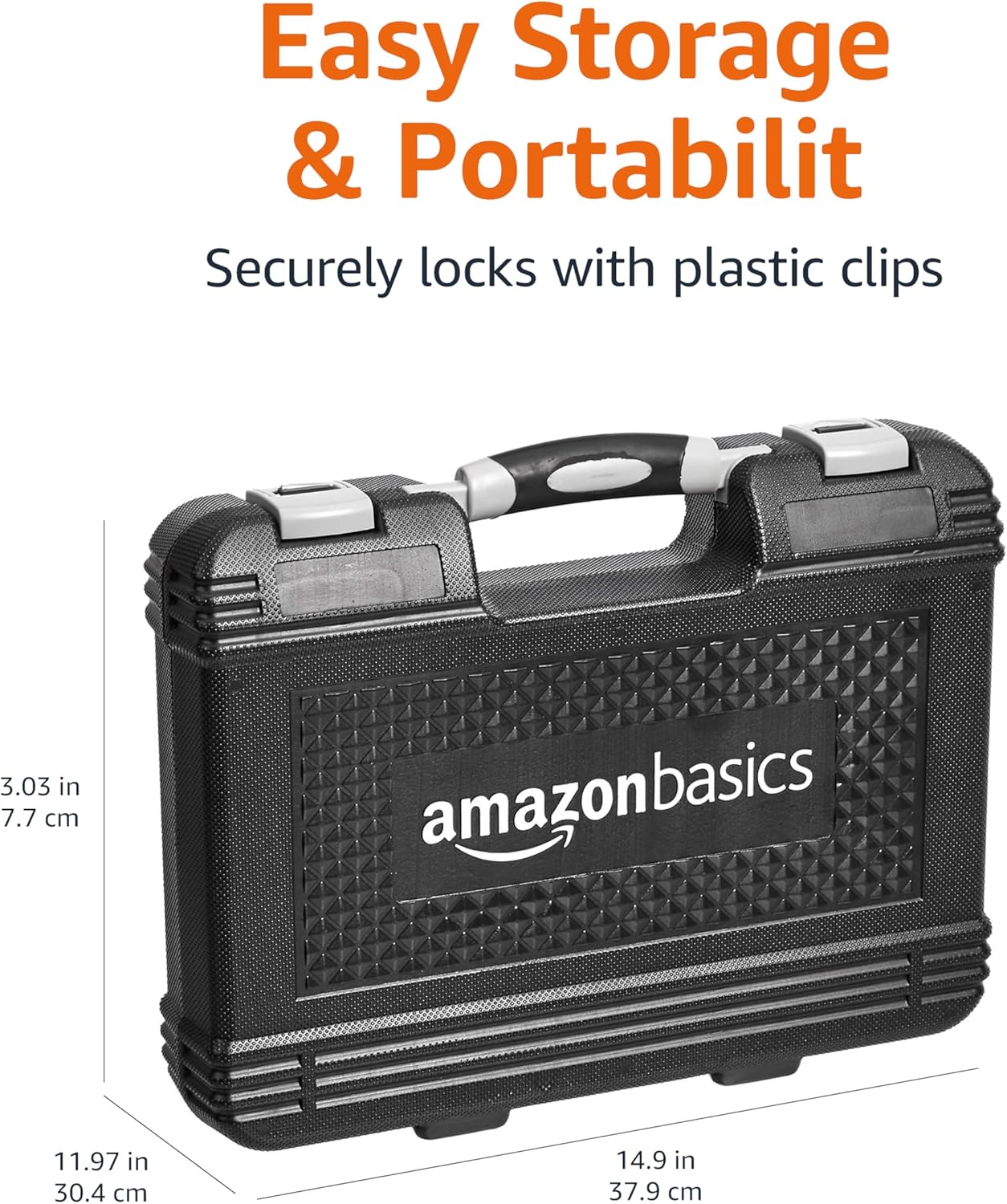 🚗 KFZ & Werkstatt – Amazon Basics 65 Piece Household Tool Kit - Black, Grey – Bild 7