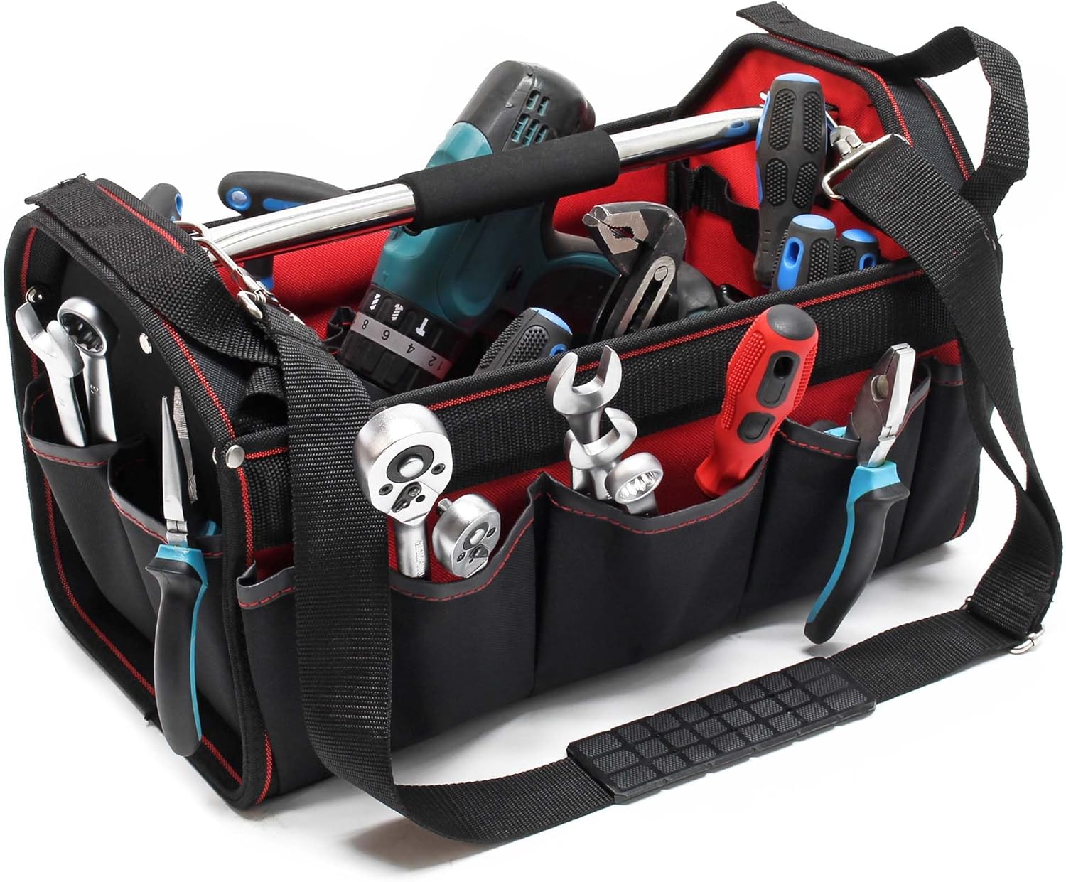 ⚡ Elektro & Technik – L-Werkzeugtasche mit verstellbarem Schultergurt und Tragegriff, Innen- und Außentaschen – Bild 4