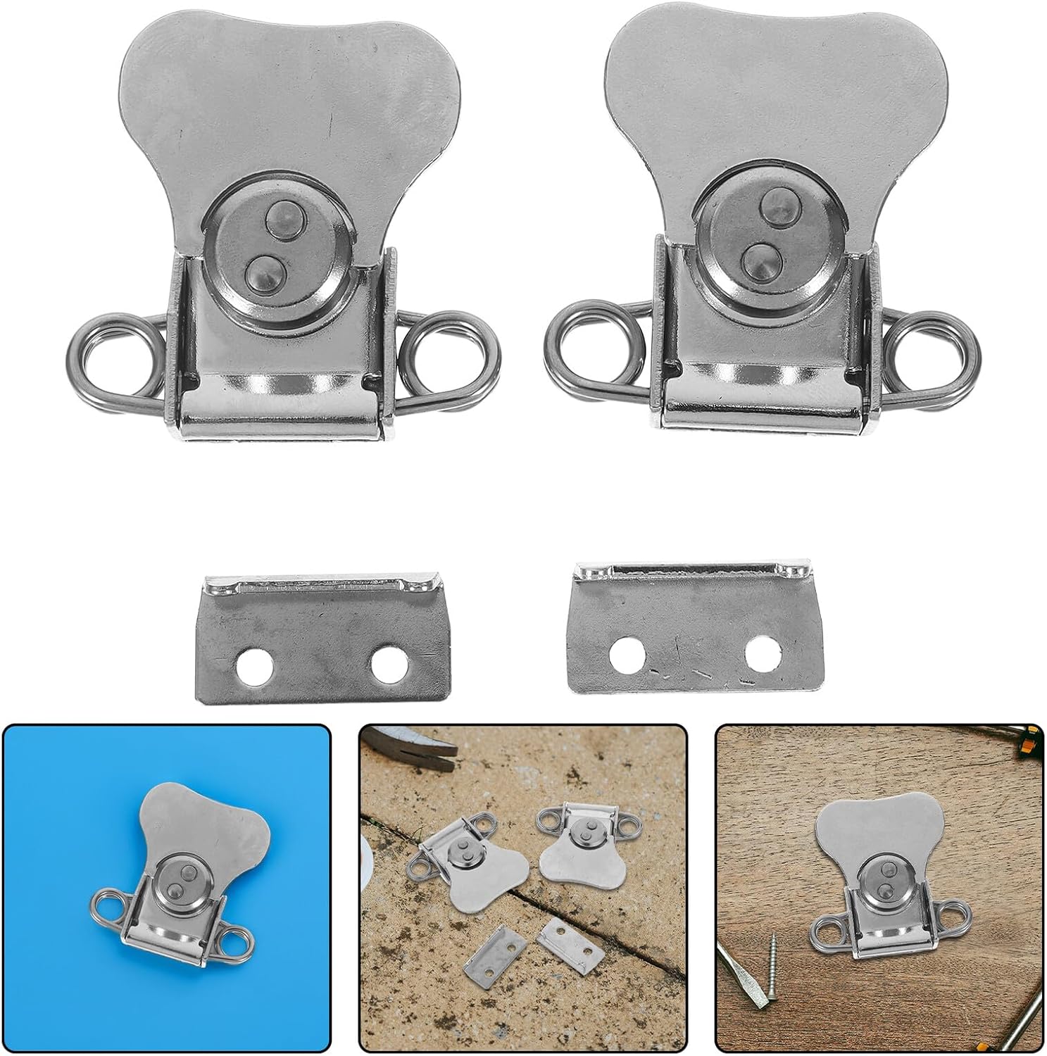 ⚒️ Bau & Montage – 2 Stück Teiliges Edelstahl Butterfly Latch Federbelasteter Kleiner Drehverschluss Platzsparend Robust für Werkzeugkoffer Kisten Instrumenten Ausrüstungsboxen Einfache Montage – Bild 8
