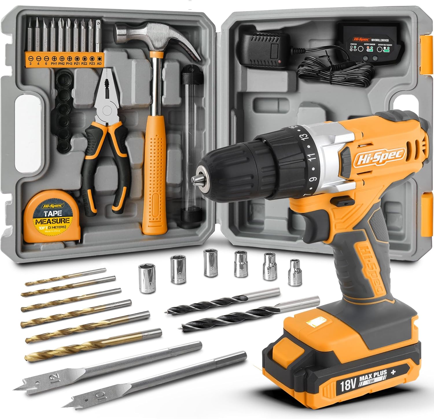 🔥 Angebote & Aktionen – Hi-Spec 25 Piece Small Tool Set for Basic Repairs in Mini Tool Box Tool Set with Mini Hammer, Bit Set, Nail Kit, Tape Measure and More