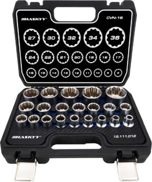 🚗 KFZ & Werkstatt – Haskyy® Multi-Tooth Nuts Box Nuts Socket Wrench 8 – 36 mm Set
