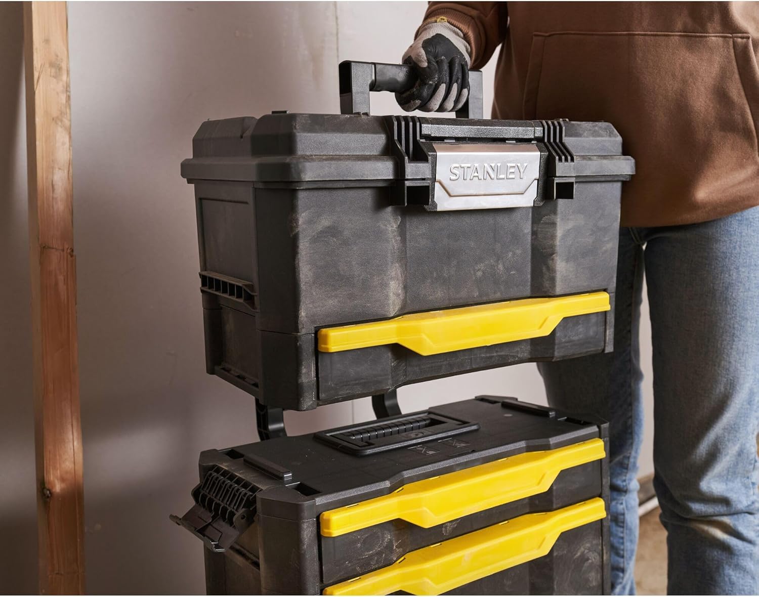 ⚡ Elektro & Technik – Stanley 1-79-206 Rollwerkstatt aus Metall und Kunststoff, leerer Werkzeugwagen mit 3 modularen Einheiten, vielseitiger Werkzeugkasten für Kleinteile und große Werkzeuge, 1-79-206 – Bild 34