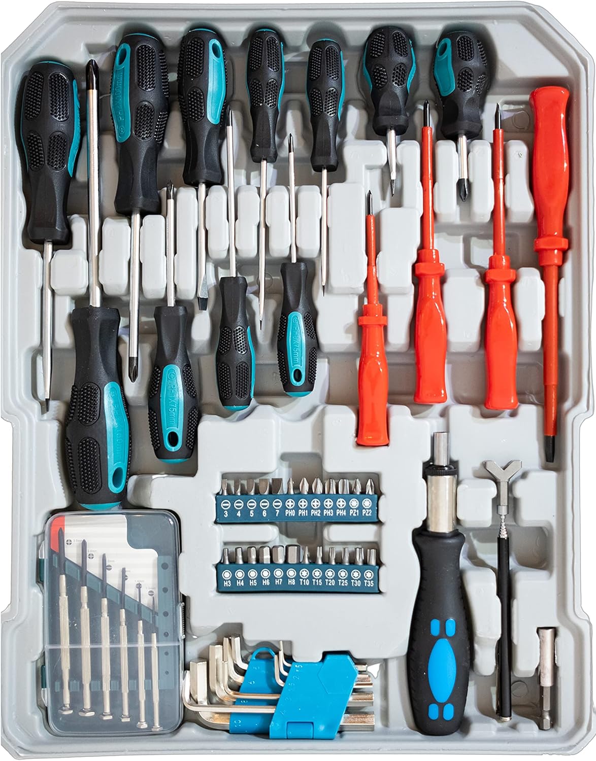 🔥 Angebote & Aktionen – Kraftwelle Tool Trolley Tool Box with 188 Pieces Tool Box Rollable Aluminium Case Reversible Ratchet Tool Set Lockable Ring Ratchet Wrench – Bild 7