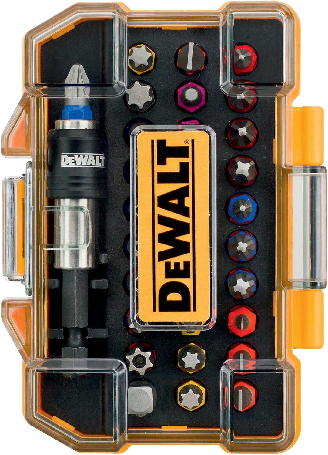 ⚡ Elektro & Technik – Dewalt DT7969, 32-teiliges Schraubendreher-Bit-Set, (für Schraubarbeiten, Phillips, Pozi, Schlitz, Sechskant, Torx und Sicherheits-Torx, kompatibel mit TSTAK, inkl. Schnellwechsel-Bithalter), gelb, DT7969-QZ – Bild 2