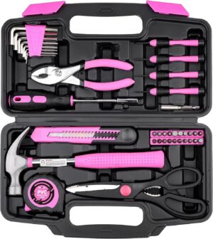 🔥 Angebote & Aktionen – DOWELL 40 Pieces Home Tool Set, General Household Hand Pink Tool Set with Plastic Tool Box, Storage Case for Home, Mini Tool Set for Women