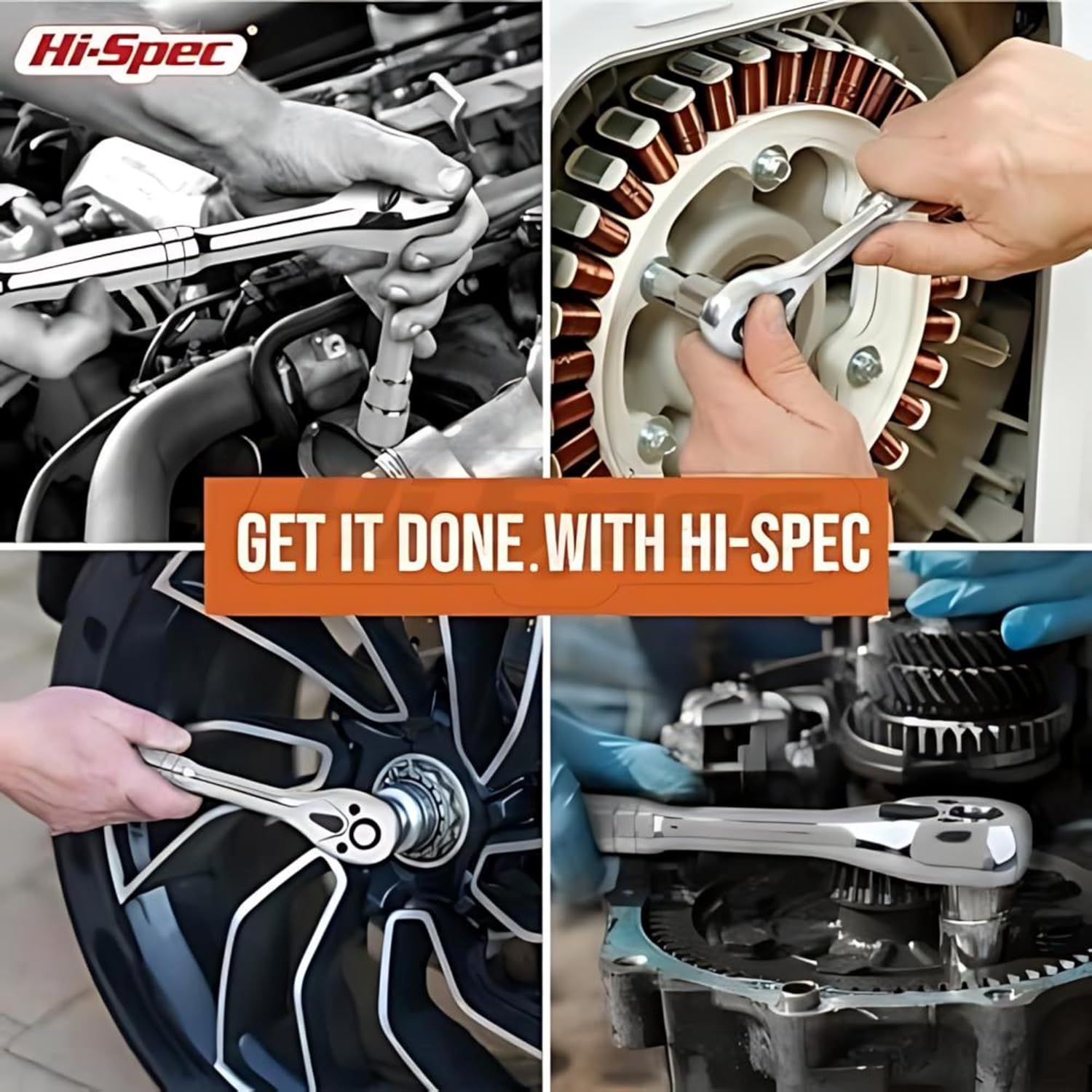 🚗 KFZ & Werkstatt – Hi-Spec 22 Piece 1/4 and 3/8 Inch Drive Socket Set with Ratchet and Extension in Compact Case – Bild 7