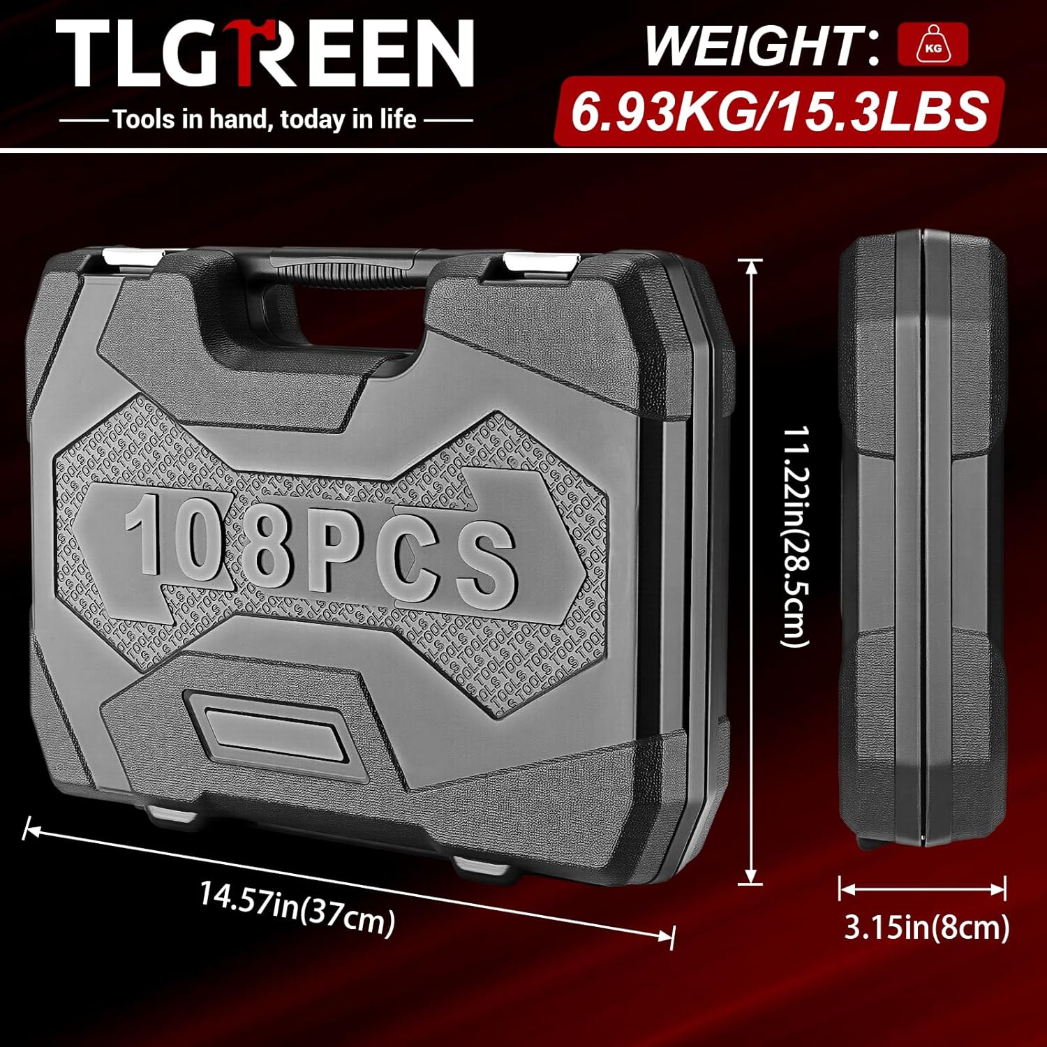 🔥 Angebote & Aktionen – TLGREEN 108-Piece Socket Spanner Set Cr-V Socket Spanner Set Ratchet Box with 1/4 Inch and 1/2 Inch 72 Teeth Reversible Ratchet Hexagonal Socket Spanner Insert for Car Motorcycle Bicycle Home – Bild 2
