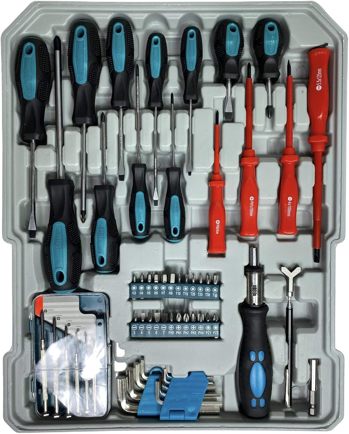🔥 Angebote & Aktionen – Kraftwelle Tool Trolley Tool Box 188 Piece Tool Set Aluminium Case Rollable 4 Inserts Ratchet Set Car Motorcycle Screwdriver Ring Ratchet – Bild 8