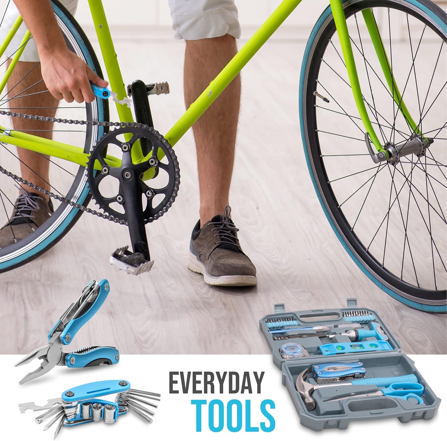 🔥 Angebote & Aktionen – Hi-Spec 48-Piece Blue Tool Set in Tool Box Leisure Set for Bicycle Repair and Camping Suitable for Students, Starter or Trainees, Nature Lovers – Bild 6