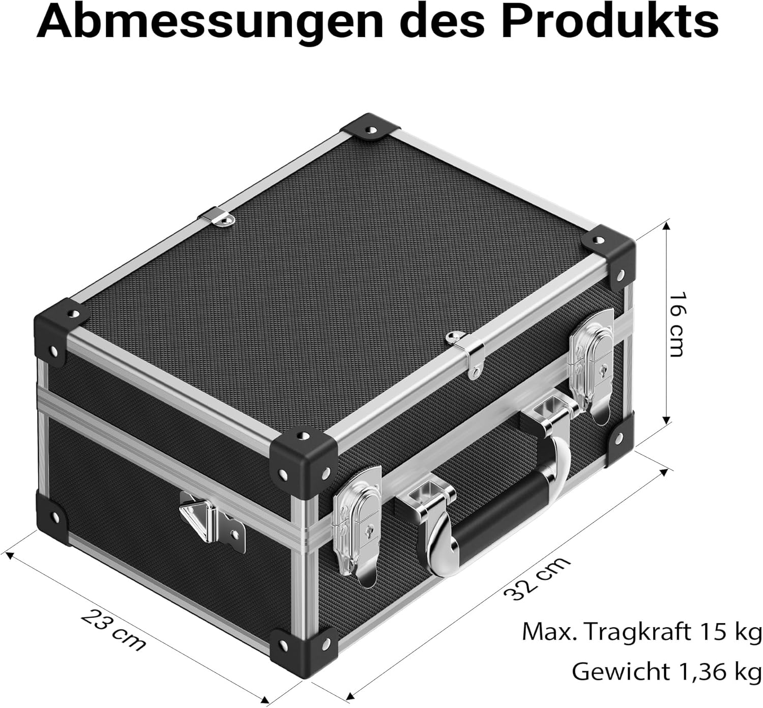 🔥 Angebote & Aktionen – Storage Aluminium Lockable Case with Reinforced Edges 32 x 23 x 16 cm – Bild 3