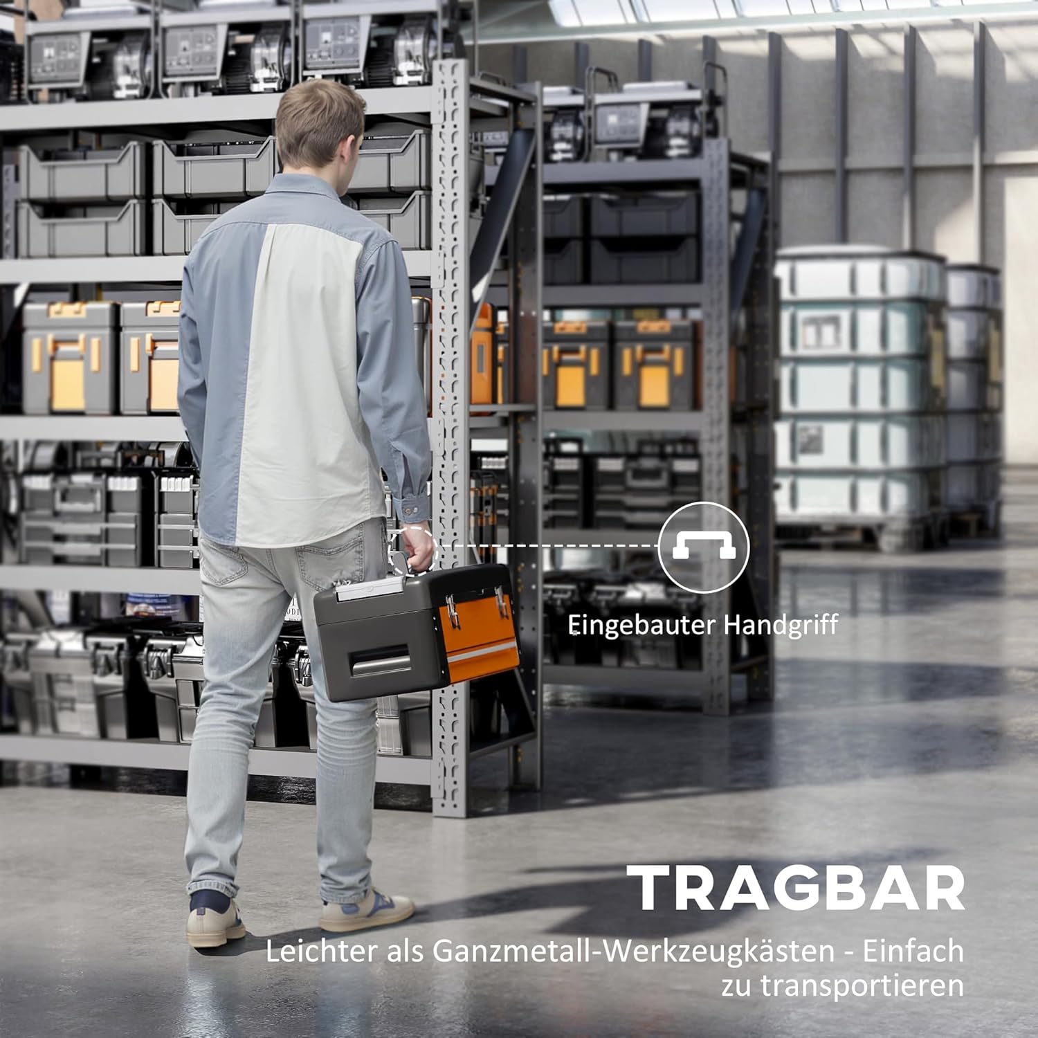 ⚡ Elektro & Technik – HOMCOM Leerer Werkzeugkasten, robuster Werkzeugkasten mit Schubladenfächern, Tragegriff, Werkzeugkasten für Werkzeug, Haushalt, Werkstatt, Orange – Bild 6