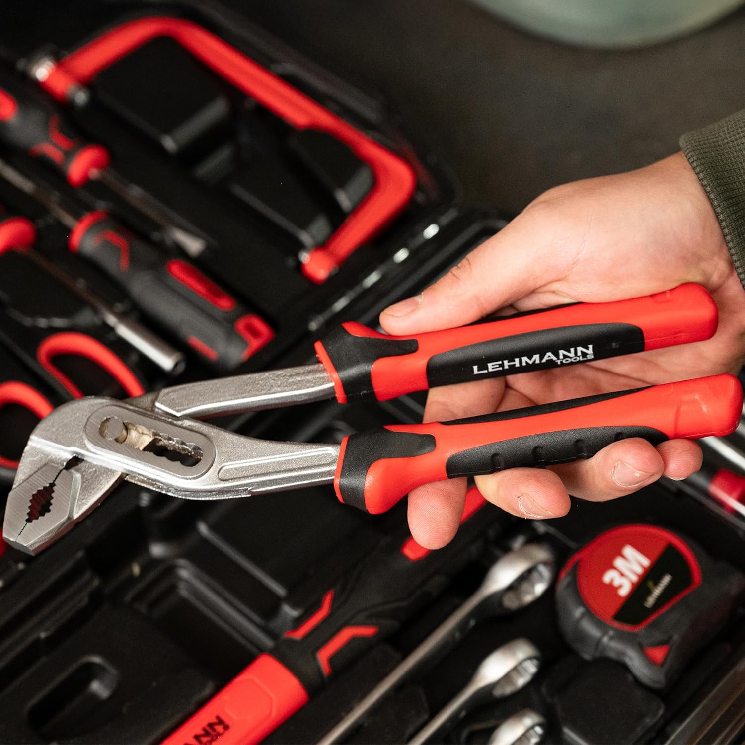 🔥 Angebote & Aktionen – LEHMANN Tool Set 65 Pieces - Plastic Case with Carry Handle - Tools with Rubberised Handle - Tool Box Including Wrench, Hammer, Pliers - Tool Set for Workshop and Household – Bild 6