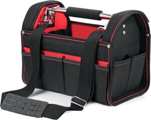 ⚒️ Bau & Montage – XL-Werkzeugtasche mit verstellbarem Schultergurt und Tragegriff, Innen- und Außentaschen