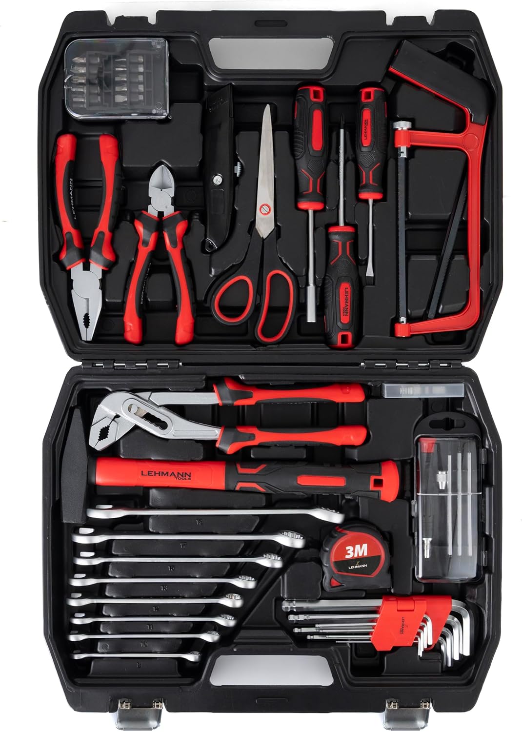 🔥 Angebote & Aktionen – LEHMANN Tool Set 65 Pieces - Plastic Case with Carry Handle - Tools with Rubberised Handle - Tool Box Including Wrench, Hammer, Pliers - Tool Set for Workshop and Household – Bild 9