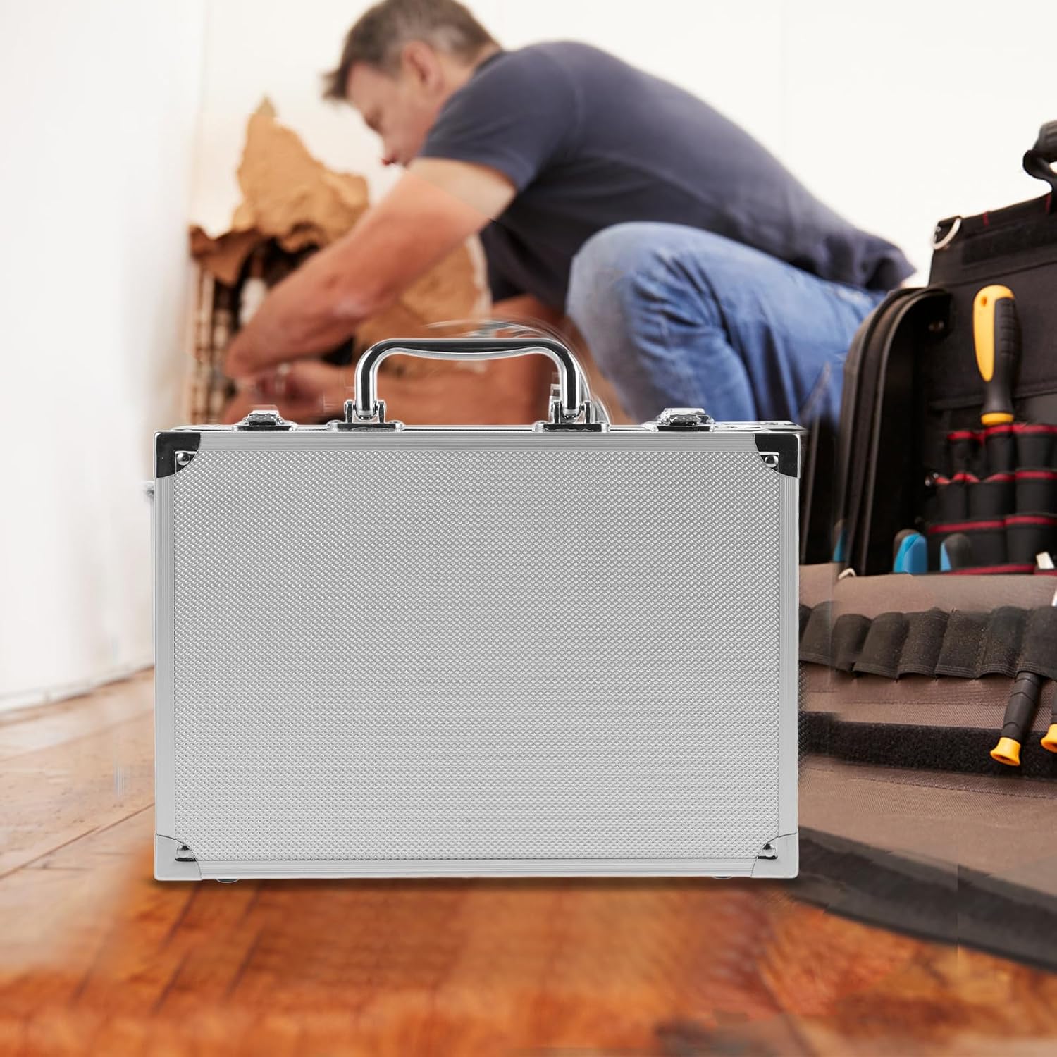 ⚒️ Bau & Montage – Healeved Aluminium Werkzeugkoffer Abschließbar mit Metallgriff Kompakte Aufbewahrungsbox 28X195X8cm für Handwerker und Bastler – Bild 3