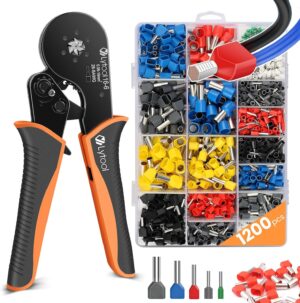 ⚡ Elektro & Technik – Crimpzange 0,08-16 mm² Set, Lytool Aderendhülsenzange Crimpzange Sechskant-Crimpzange mit 1200 Twin- und Single-Line-Aderendhülsen-Set für isoliertes unisoliertes Crimpen