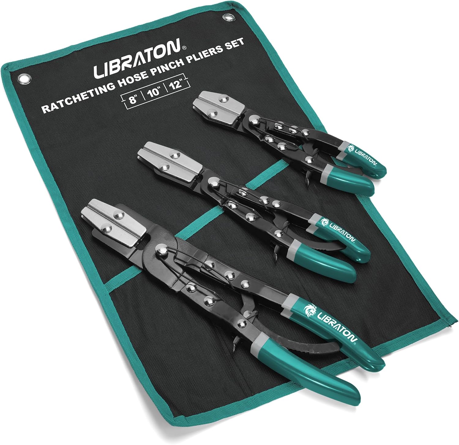 🚗 KFZ & Werkstatt – LIBRATON Hose Clamp Pliers, 3 Pieces Ratchet Hose Pliers, Car Hose Clamp, Hose Clamp Pliers for Fuel, Flexible, Cooler Hose, with Storage, 8" 10" 12"