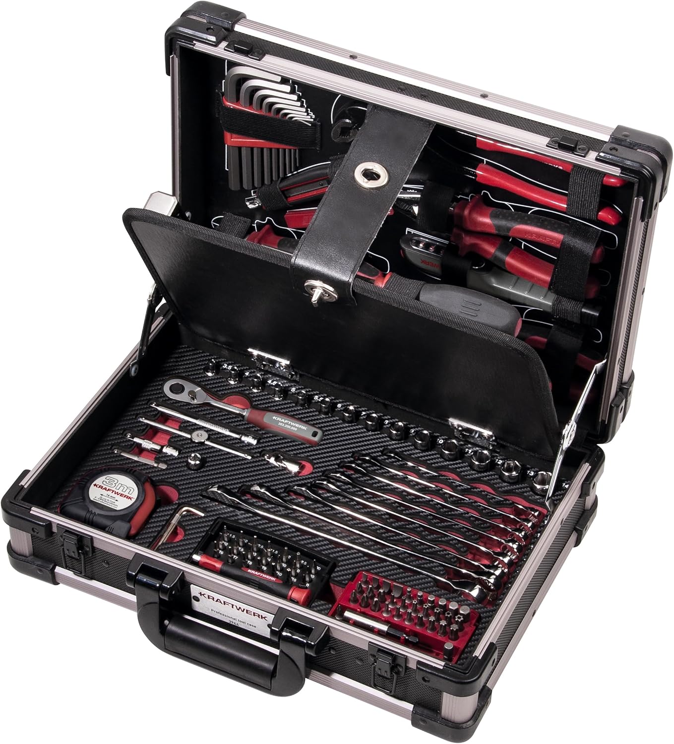 🚗 KFZ & Werkstatt – KRAFTWERK Kraftwerk 3944 Professional Tool Box Aluminium 123 Pieces Tool Box Equipped Socket Spanner Set