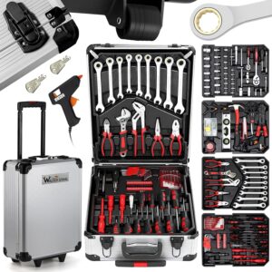 🔥 Angebote & Aktionen – Walter Stahl Tool Box Filled 409 Pieces | Tool Box | Aluminium Case | Tool Set | for Workshop and Household, Includes Wrench, Pliers etc