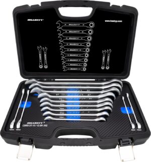🔥 Angebote & Aktionen – HASKYY Ratchet Wrench Set 8-32 mm Ring Jaw Ratchet Wrench 72 Teeth Fine-Toothed Tool Set 13 Pieces in Case - Workshop, Industry, Car