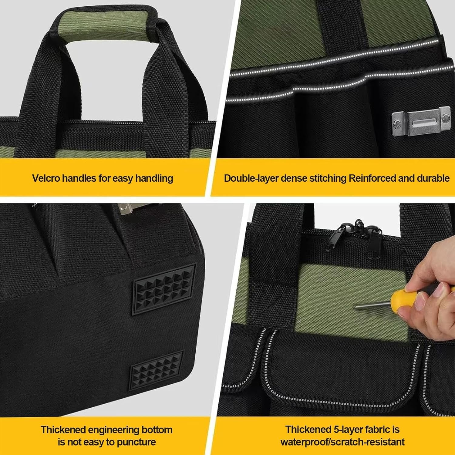 ⚡ Elektro & Technik – Werkzeugtasche für Elektriker, robuster Werkzeugkoffer mit mehreren Taschen, multifunktionale breite Öffnung, Werkzeugkoffer mit Griff für Reisearbeiten – Bild 7