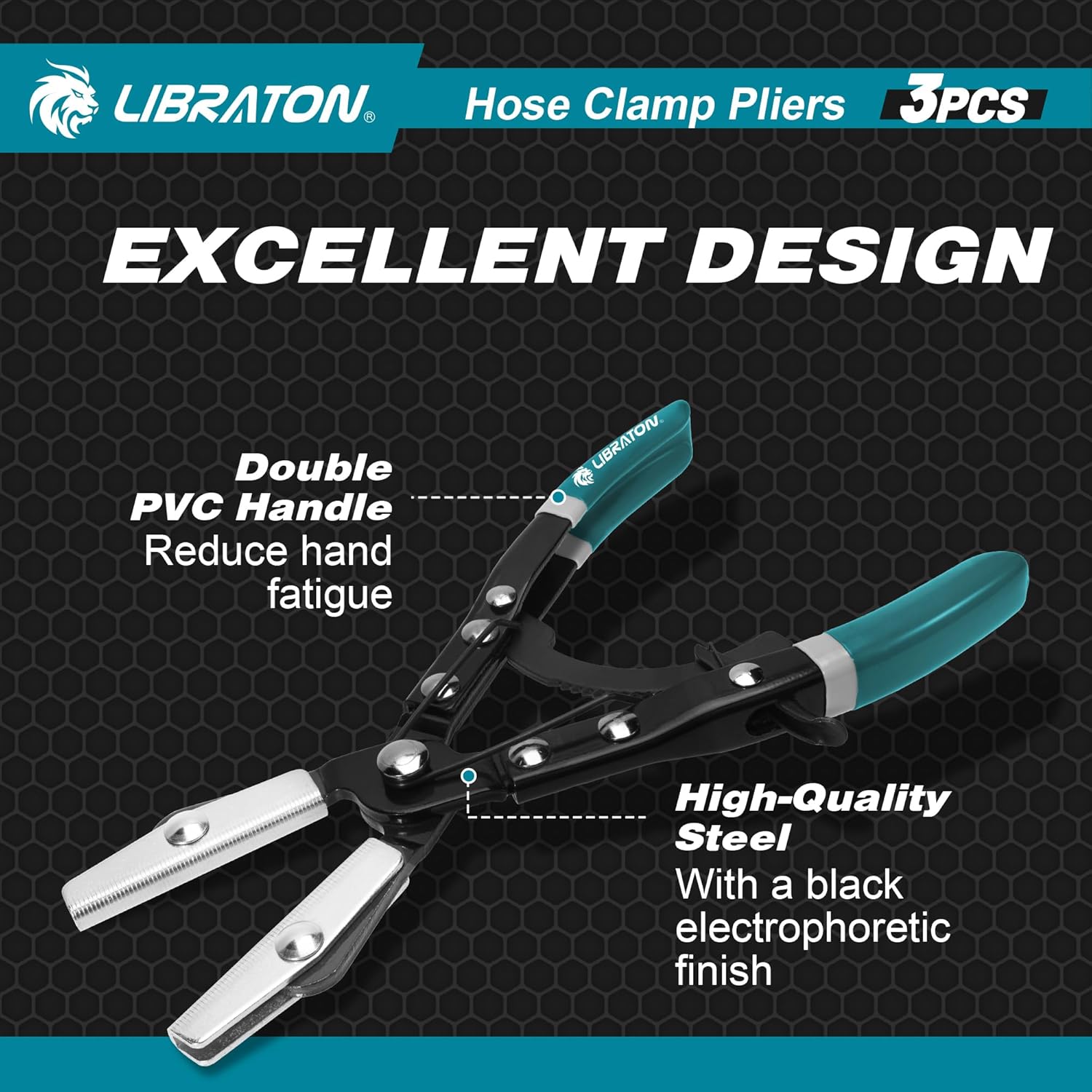 🚗 KFZ & Werkstatt – LIBRATON Hose Clamp Pliers, 3 Pieces Ratchet Hose Pliers, Car Hose Clamp, Hose Clamp Pliers for Fuel, Flexible, Cooler Hose, with Storage, 8" 10" 12" – Bild 6