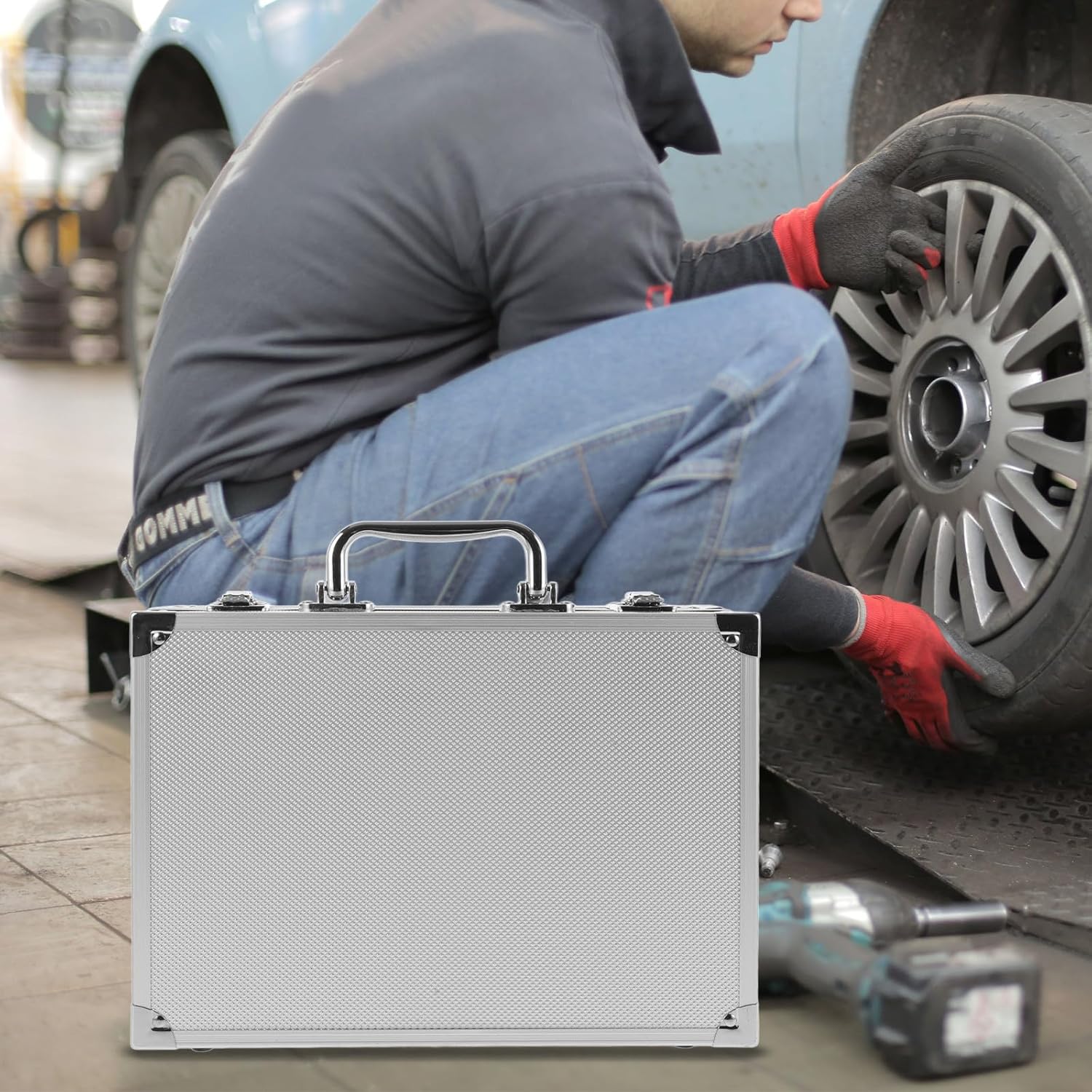 ⚒️ Bau & Montage – Yardenfun Werkzeugkoffer Aluminiumlegierung Tragbar mit Schaumstoffpolsterung und Zahlenschloss Kompakt 28X19,5X8cm für Handwerker und Heimwerker – Bild 3