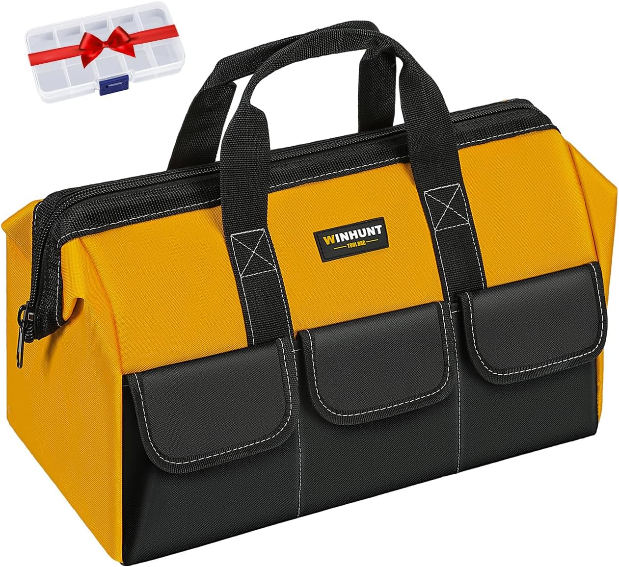 ⚒️ Bau & Montage – Große Werkzeugtasche, gelbe Werkzeugtaschen für Herren, strapazierfähig, 44 cm, grün, 1680D Polyester, ideal für Heimwerker und Handwerker