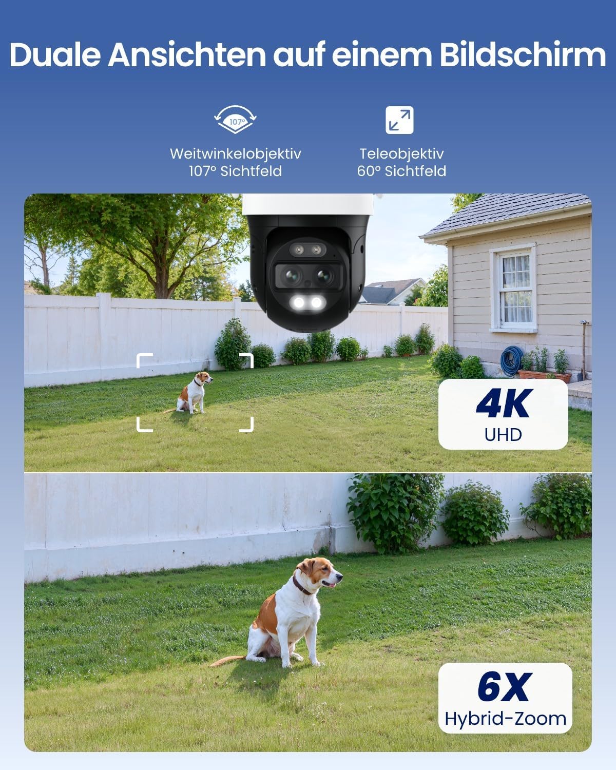 ⚡ Elektro & Technik – Reolink 4K 8MP Wi-Fi 6 PTZ Überwachungskamera für den Außenbereich mit Dual-Objektiv, Auto-Tracking-Zoom, WiFi-Kamera für den Außenbereich mit 3 intelligenten Erkennungsmodi, 30 m Farb-Nachtsicht, Außenkamera, Dual View, TrackMix WiFi – Bild 3