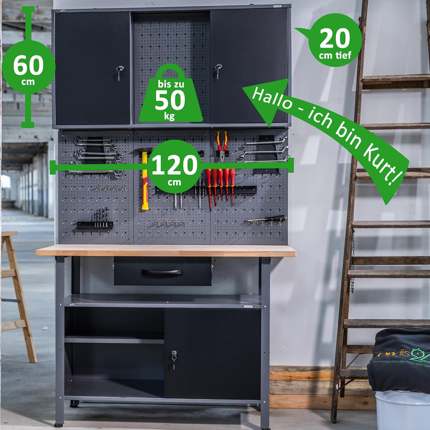 ⚒️ Bau & Montage – Ondis24 Werkstatt, Wandschrank, Werkzeugschrank – Bild 4