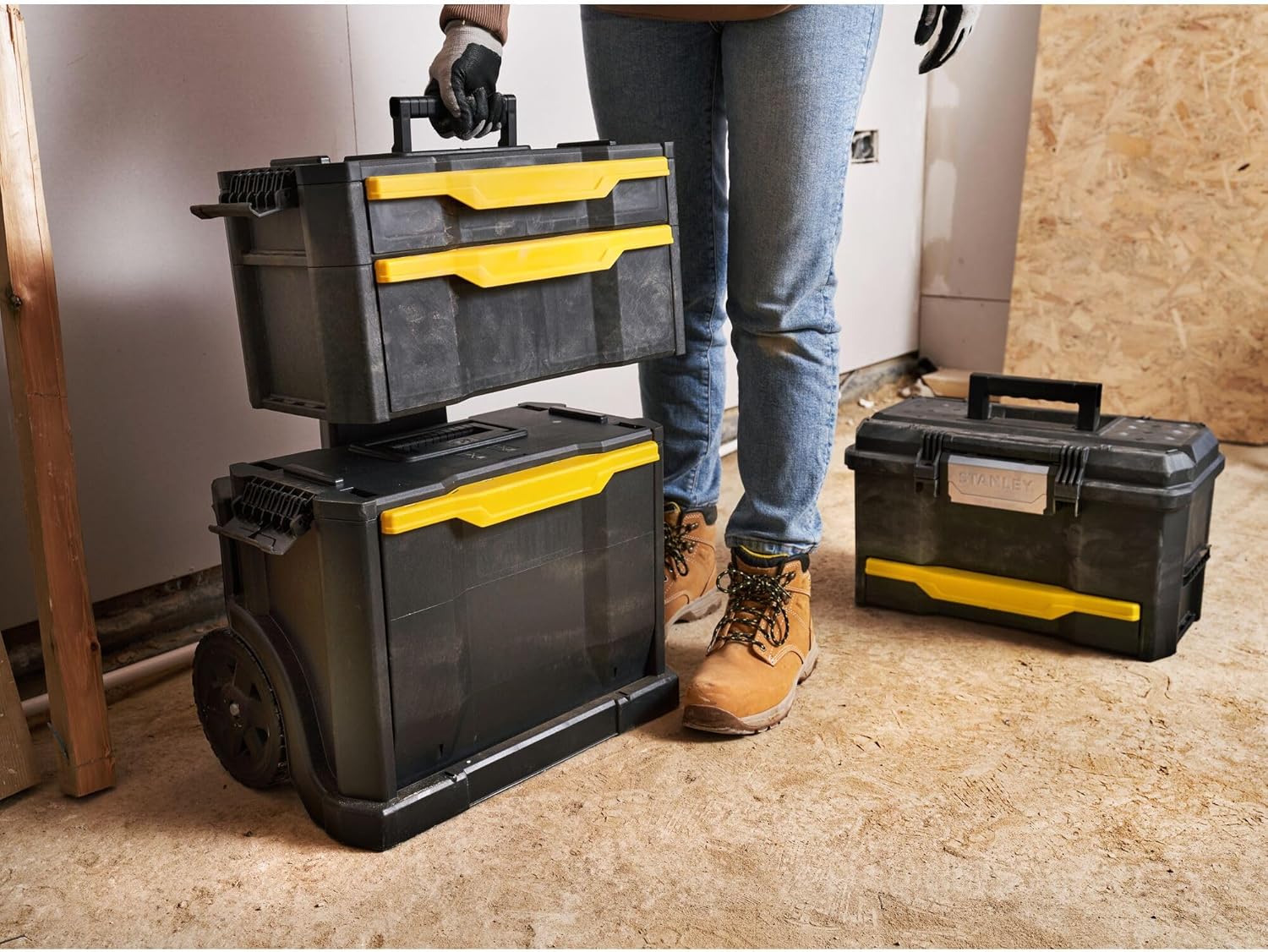 ⚡ Elektro & Technik – Stanley 1-79-206 Rollwerkstatt aus Metall und Kunststoff, leerer Werkzeugwagen mit 3 modularen Einheiten, vielseitiger Werkzeugkasten für Kleinteile und große Werkzeuge, 1-79-206 – Bild 35