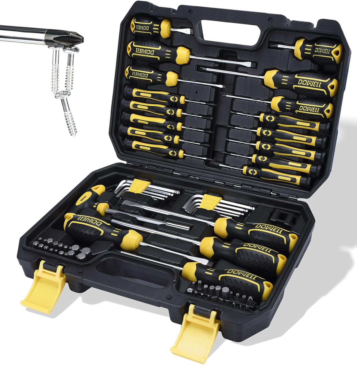 ⚡ Elektro & Technik – DOWELL Magnetischer Schraubendreher-Satz Schlitz/Phillips/Torx, 108-teiliger Stubby-Schraubendreher, Mini-Präzisions-Schraubendreher-Bits-Set