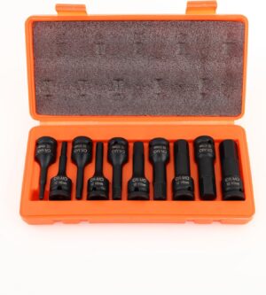 🚗 KFZ & Werkstatt – Allen Key Set 1/2 Inch Drive Impact Hex Bit Socket H5 - H19 Chrome-Molybdenum Steel Square Key Set for Impact Wrench/Drill/Driver, 10 Pieces