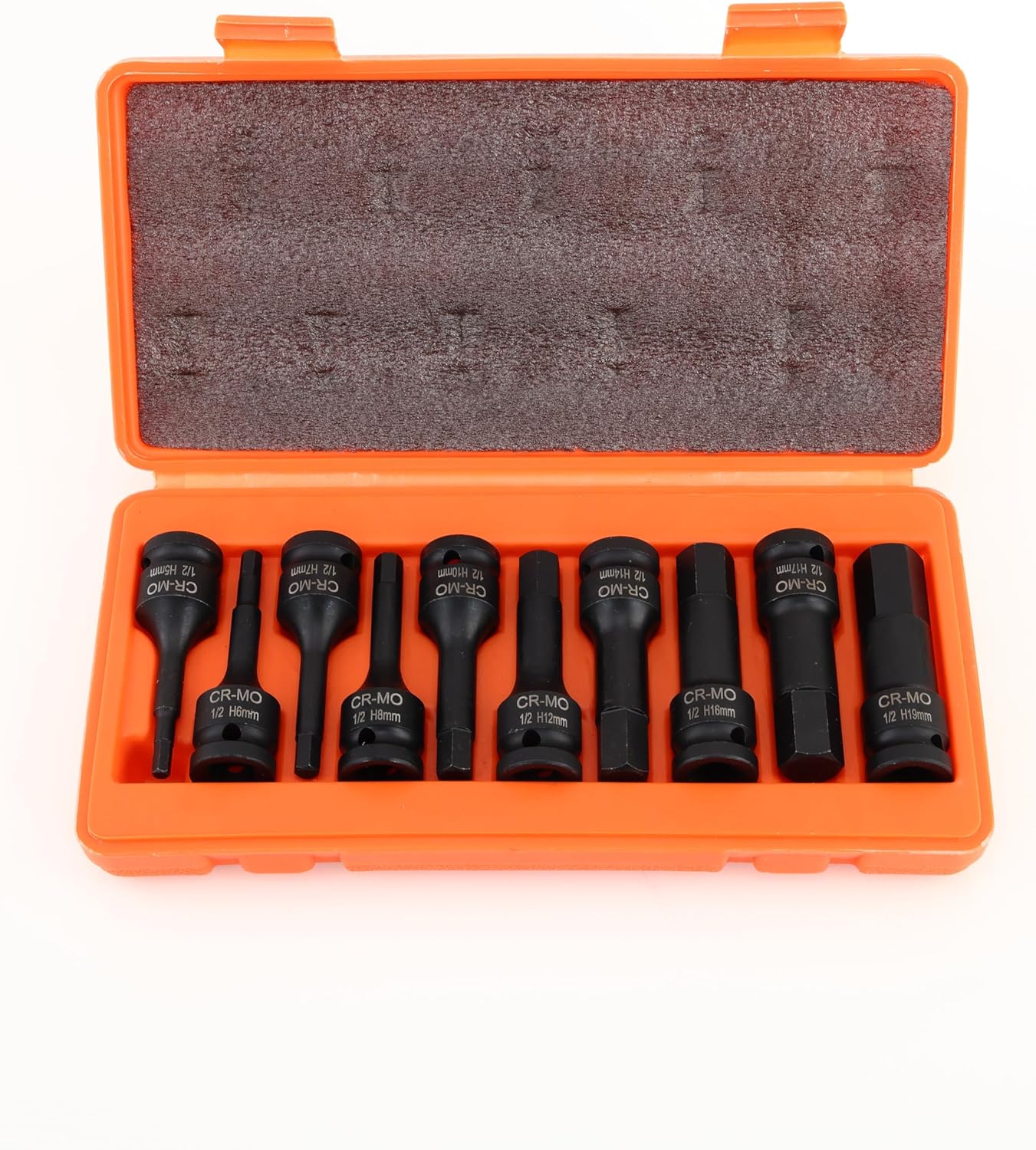 🚗 KFZ & Werkstatt – Allen Key Set 1/2 Inch Drive Impact Hex Bit Socket H5 - H19 Chrome-Molybdenum Steel Square Key Set for Impact Wrench/Drill/Driver, 10 Pieces