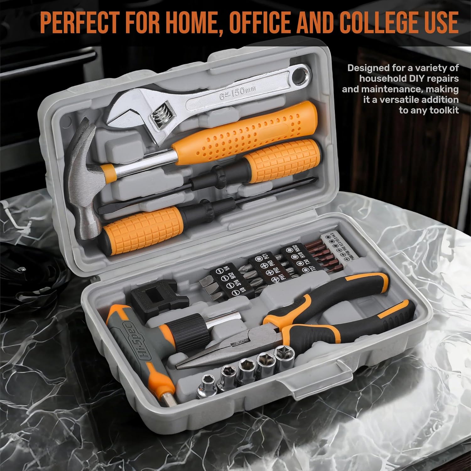 🔥 Angebote & Aktionen – Hi-Spec 30-Piece Tool Set with Screwdriver Set & Hammer - Small Tool Box - Ideal for Home, Office & Household Repairs | Compact & Portable – Bild 7