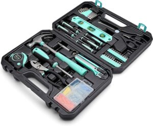 🚗 KFZ & Werkstatt – Amazon Basics 142 Piece Turquoise Household Tool Set with Tool Box 34 x 23.5 x 7.5 cm