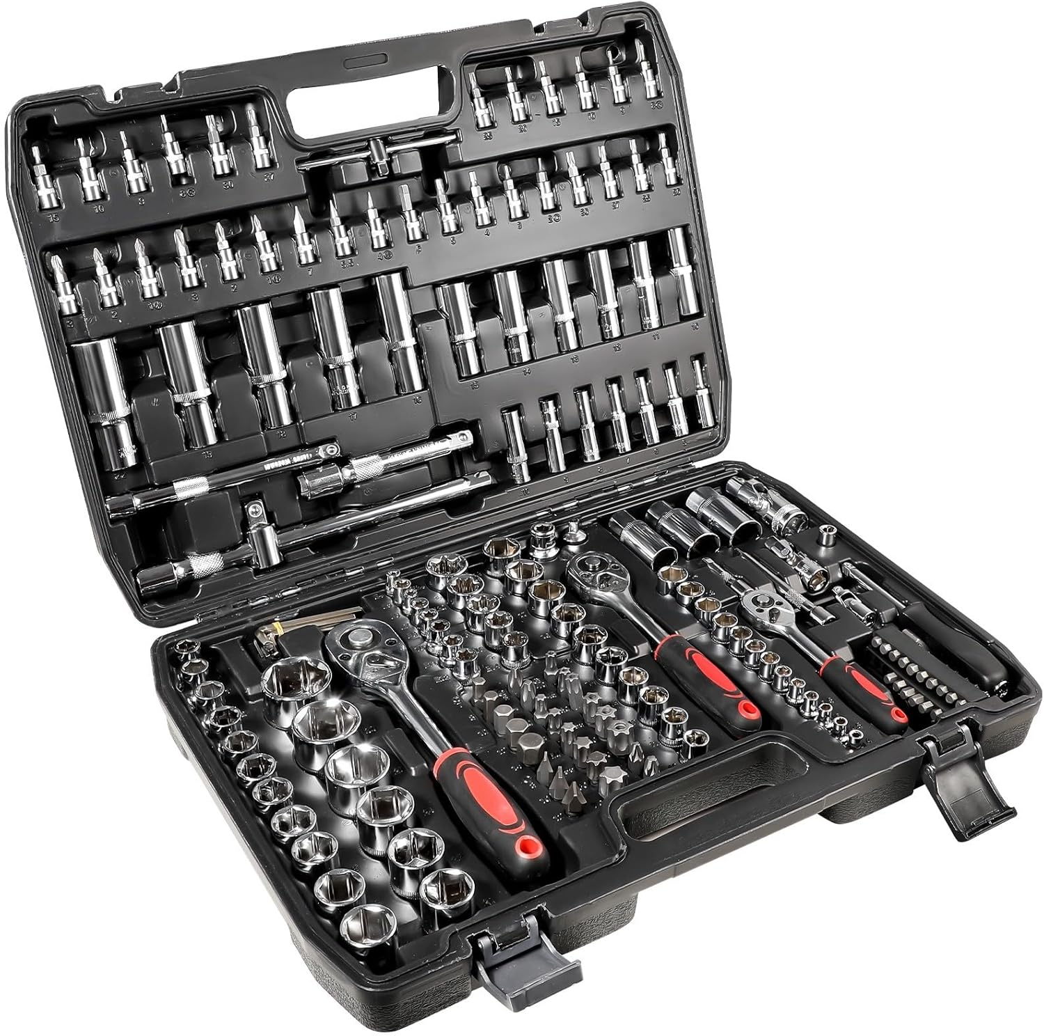 🚗 KFZ & Werkstatt – 172-Piece Socket Spanner Set Ratchet Box Socket Spanner Set 1/4 Inch 1/2 Inch 3/8 Inch