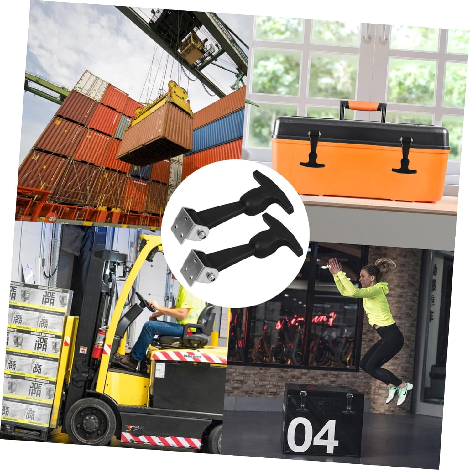 ⚒️ Bau & Montage – 2er-Pack flexible, verstellbare Spannschloss-Überfalle für Werkzeugkasten, Bootsluke mit schwarzem Gummiriegel, vielseitig, einfache Montage, langlebig – Bild 7