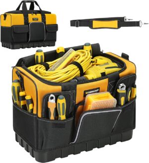🔥 Angebote & Aktionen – Tool Bag, 16 Inch Tool Organisers, 600 Denier Large Tool Bag for DIY & Equipment Storage, Yellow and Black (40 cm/16 Inches)