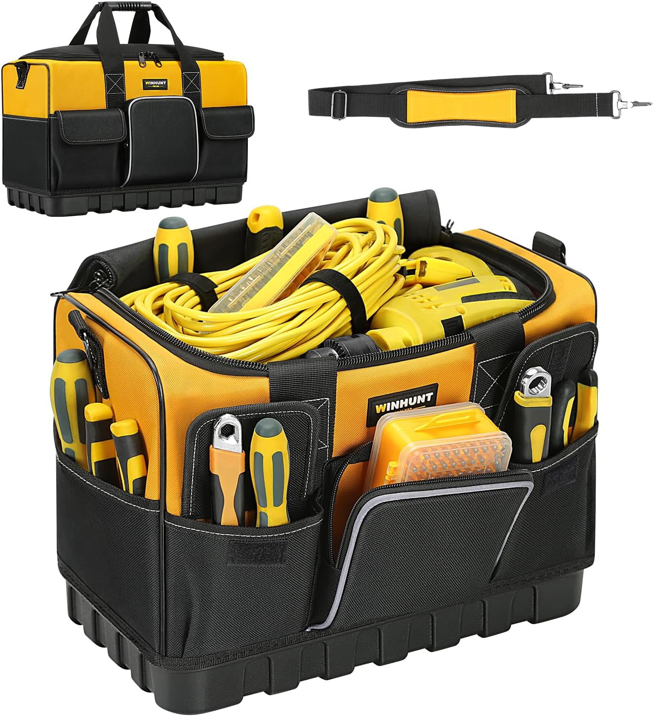 🔥 Angebote & Aktionen – Tool Bag, 16 Inch Tool Organisers, 600 Denier Large Tool Bag for DIY & Equipment Storage, Yellow and Black (40 cm/16 Inches)