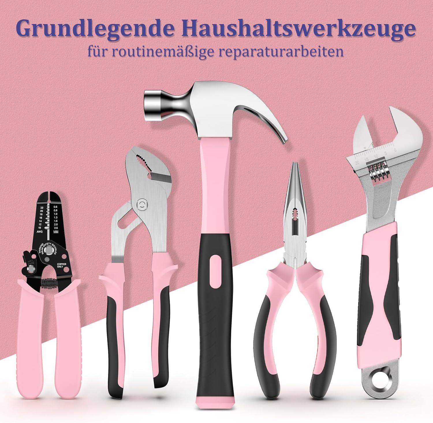 🔥 Angebote & Aktionen – Sundpey Tool Box Filled 281 Pieces - Portable Complete Tool Sets Tool Box with Socket Wrench Set Screwdriver Set Metric Allen Key Pliers Tool Box Pink – Bild 3